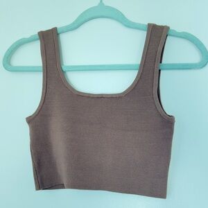 DISSH Chocolate Knit Crop Top